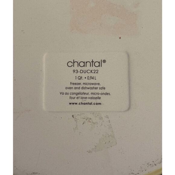Chantal Yellow Duck 1 Qt. Ceramic Dish Freezer Microwave Oven Dishwasher Safe - Picture 5 of 5